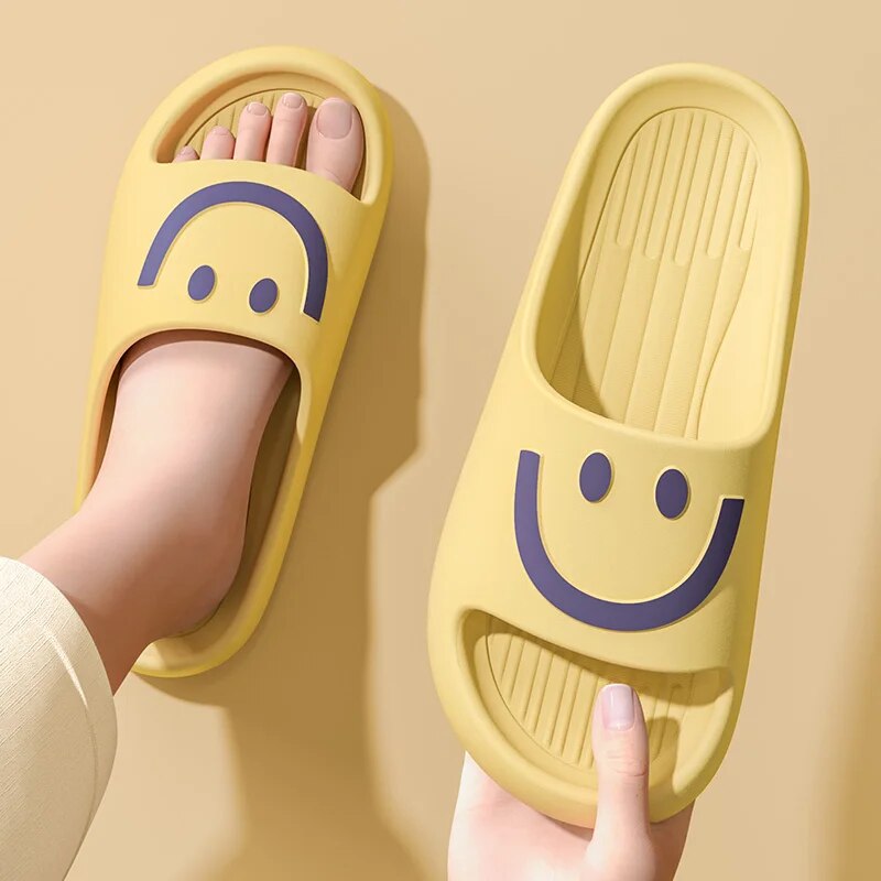 Men'S Shoes Slip On - Smiley Face Cloud Slippers Women Men
