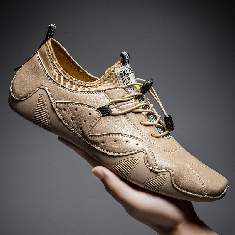 Men Shoes Zegna - Leather Casual Sneakers for Men Driving