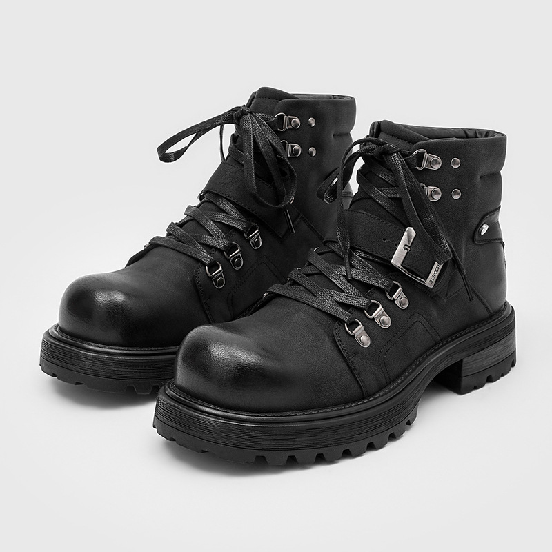 Men Shoes Brand - Brand Men Leather Boots Motorcycle Snow