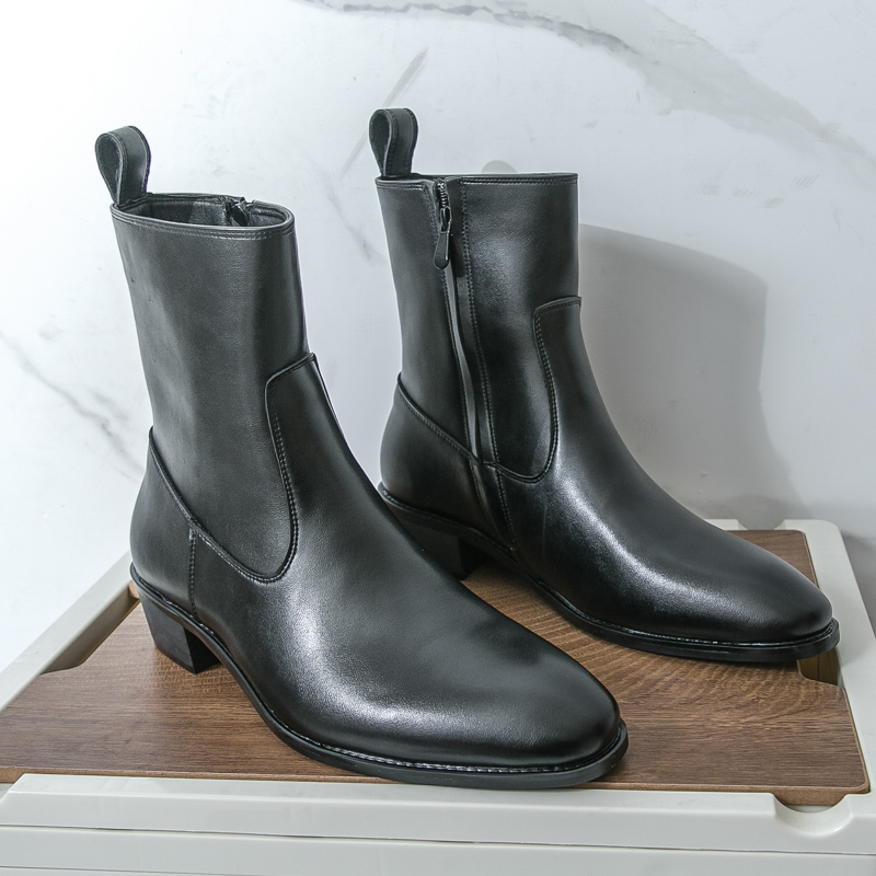 Men Shoes Brand - New English Style Chelsea Long Boots