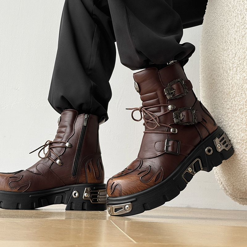 Punk Style Retro Cool Skull Fl - đánh giá và giá Men'S Shoes To Increase Height