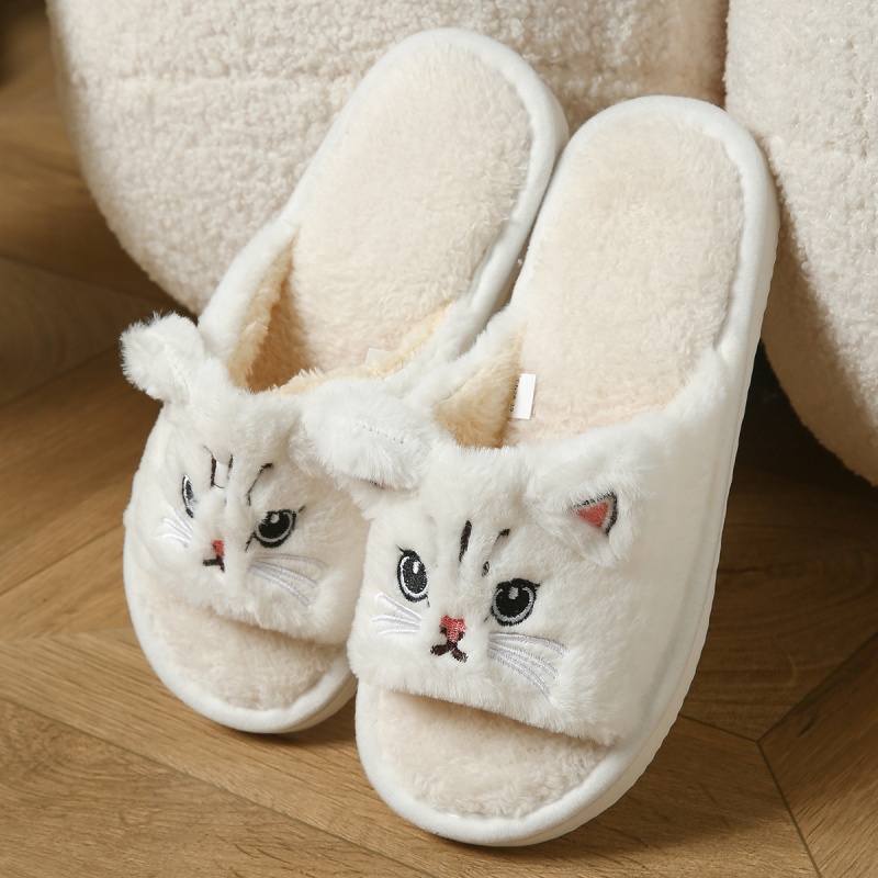 Cute Cat Plush Flip Flops For  - đánh giá và giá Men'S Shoes Slip On