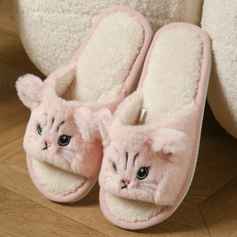Cute Cat Plush Flip Flops For  - đánh giá và giá Men'S Shoes Slip On