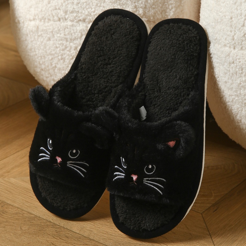 Cute Cat Plush Flip Flops For  - đánh giá và giá Men'S Shoes Slip On